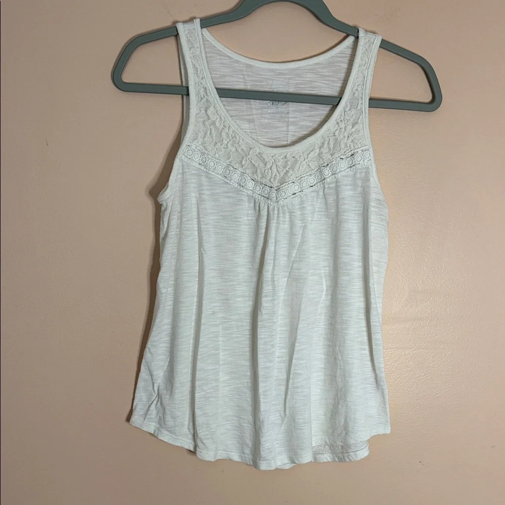 Justice White Lace Yoke Tank Top